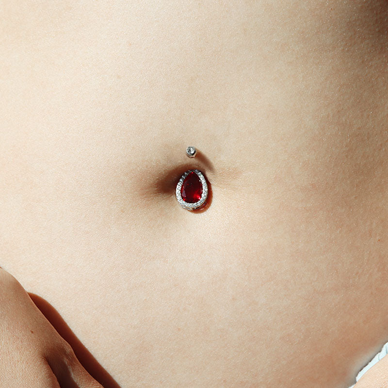 ruby belly button ring 