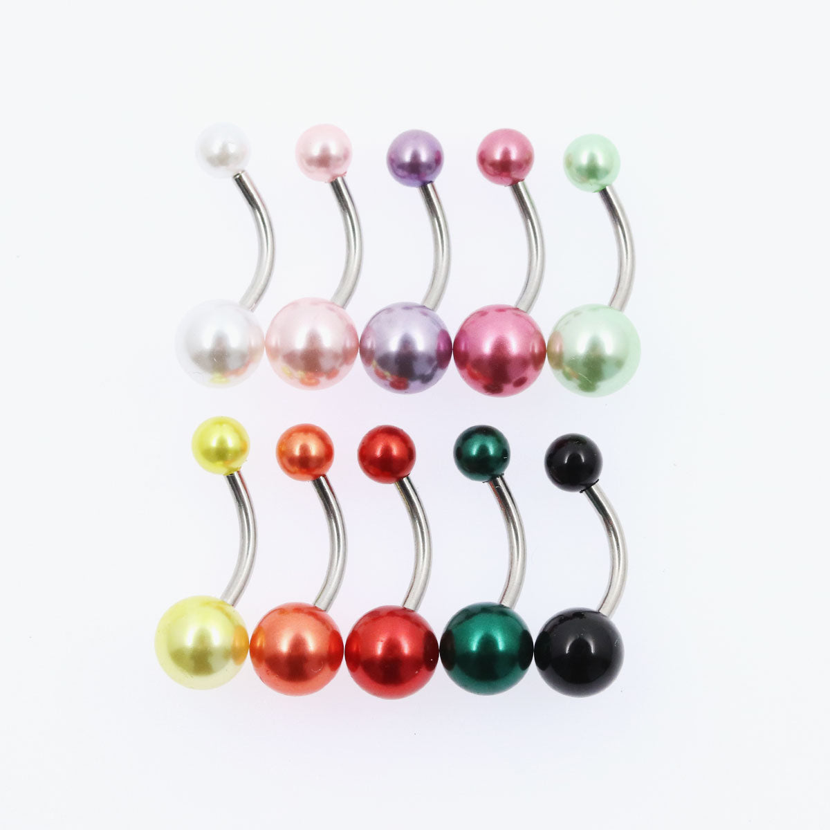 Acrylic Pearl Belly Button Piercing - 14G（8pcs）