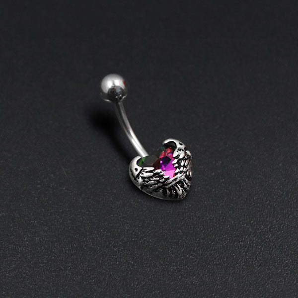 heart belly button ring