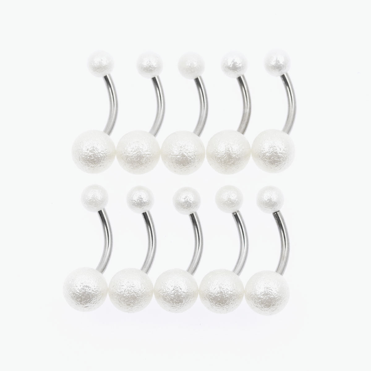 Matte Pearl Belly Button Piercing - 14G