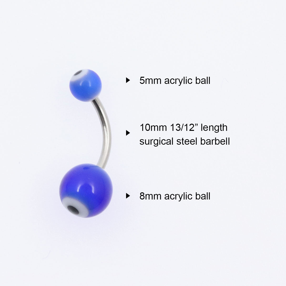 Acrylic Belly Button Piercing - 14G (100pcs)