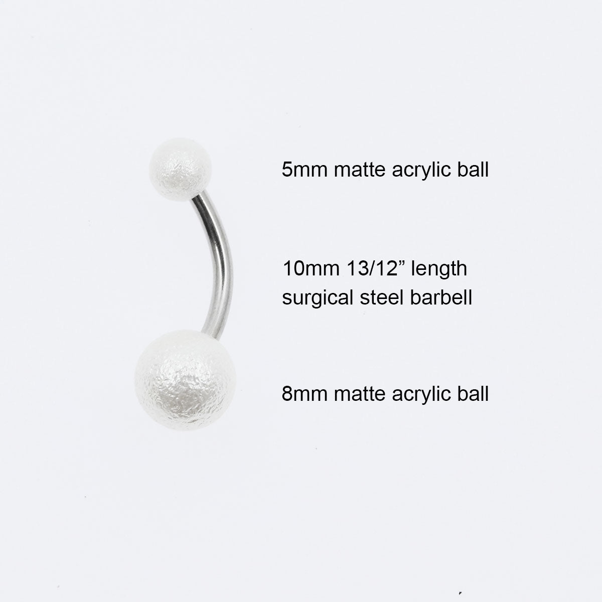 Matte Pearl Belly Button Piercing - 14G (10pcs)