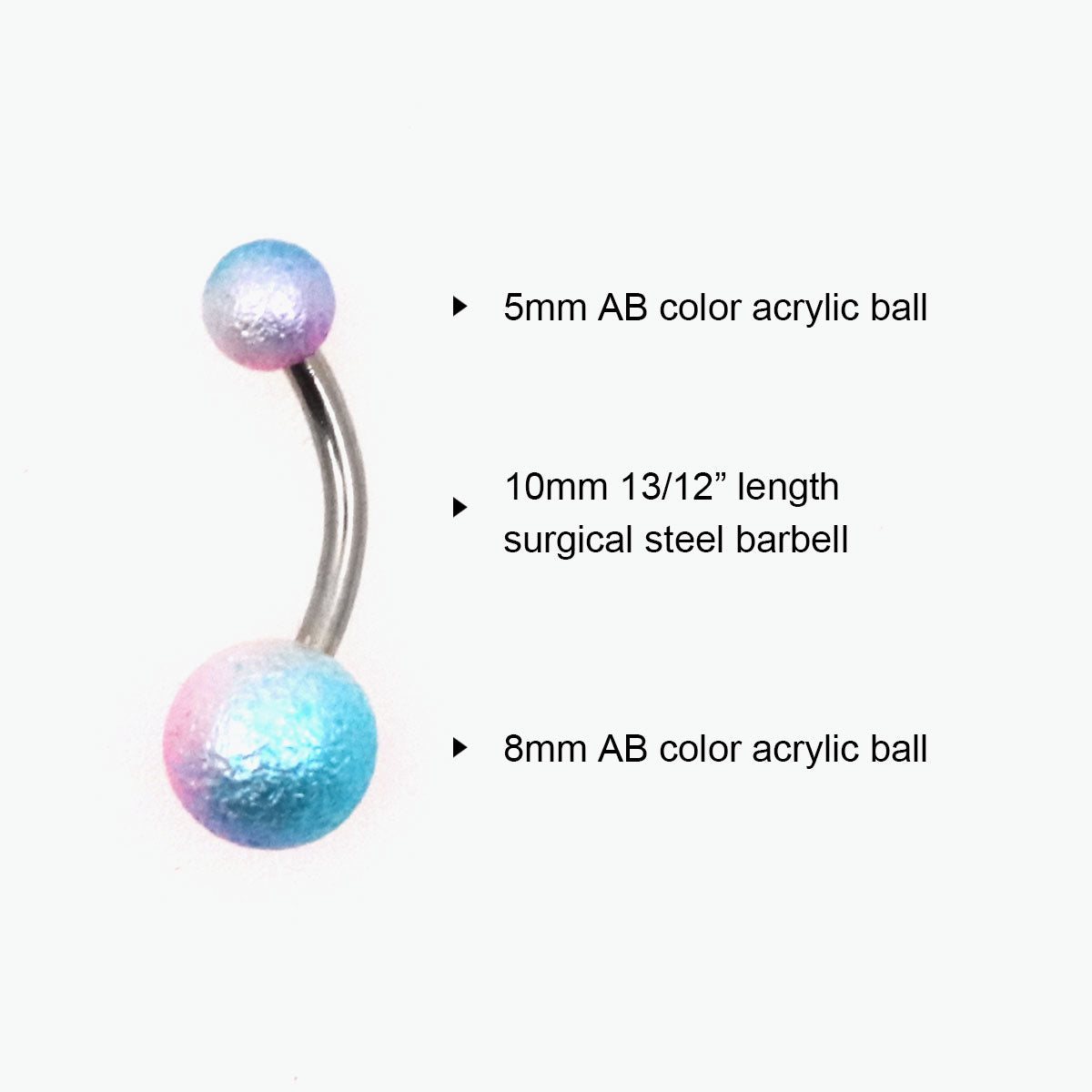 AB Color Belly Button Piercing - 14G (10pcs)