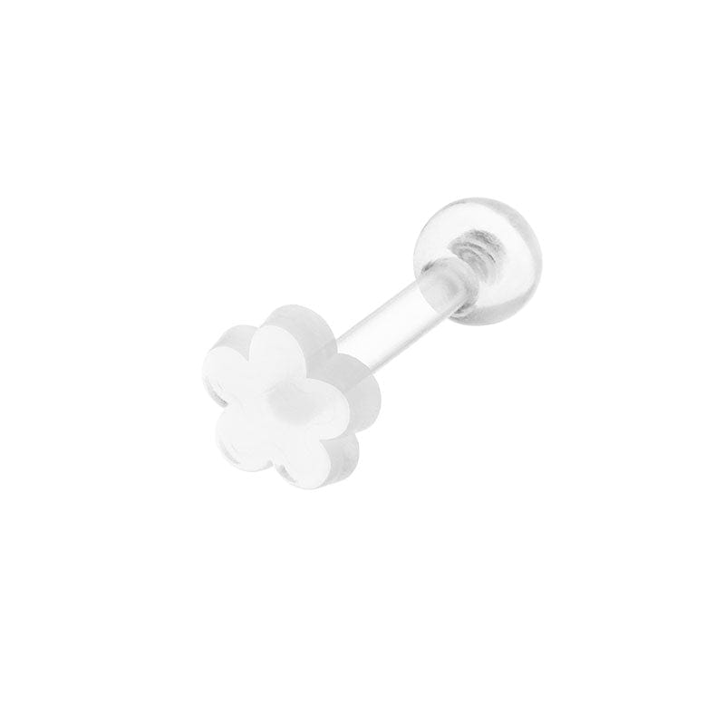 PiercingArt 穿刺饰品 Flower Clear Plastic Earring - 16G